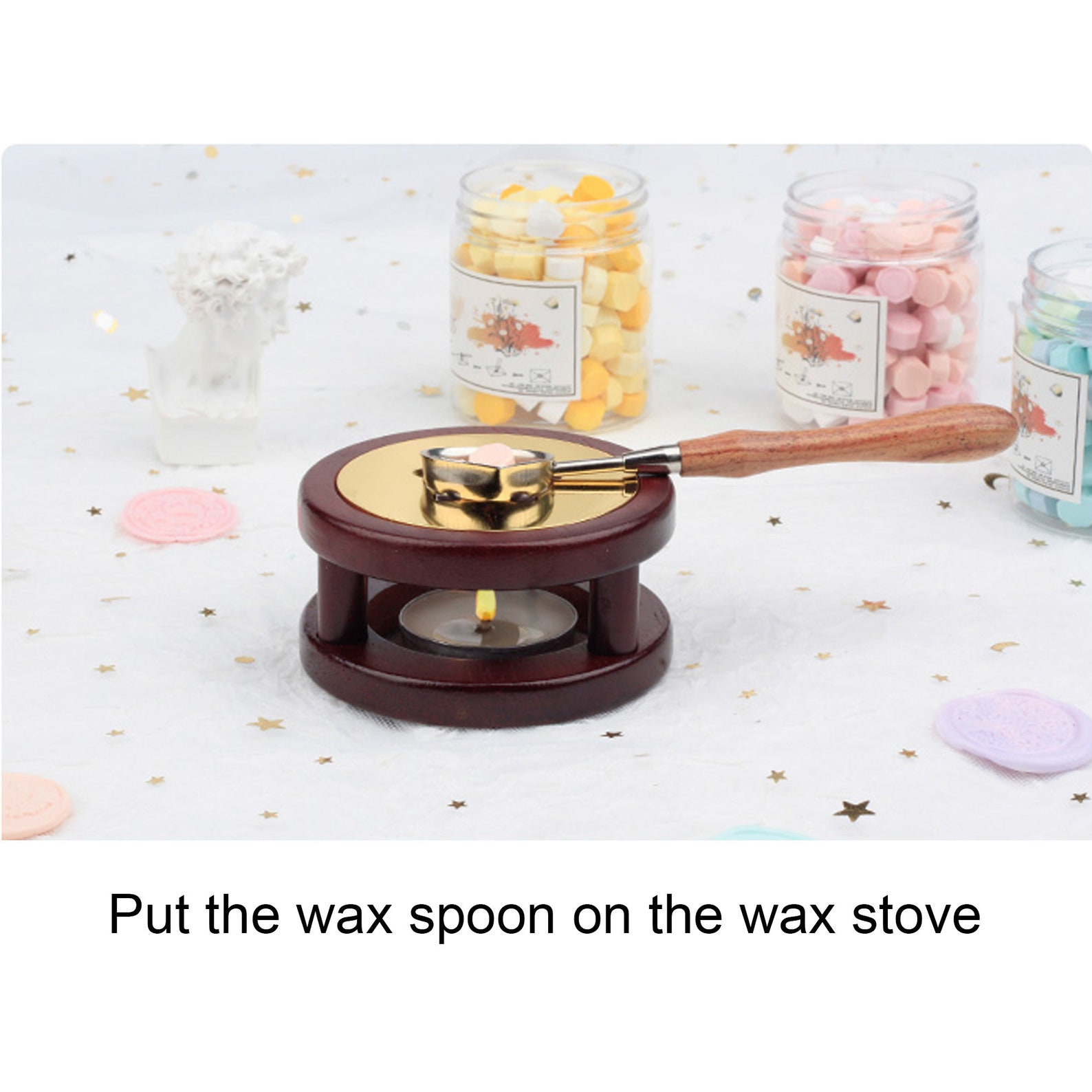 Wax Stove Kit Wooden Wax Stoves Wax Particle Melting Holder Etsy