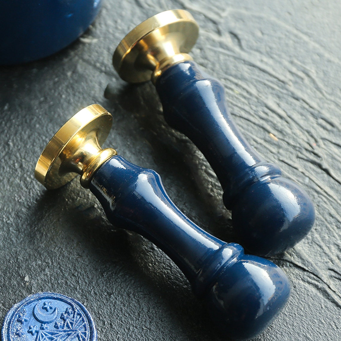 Blue Wooden Sealing Wax Handle Wax Stamp Handle Sealing Wax Etsy