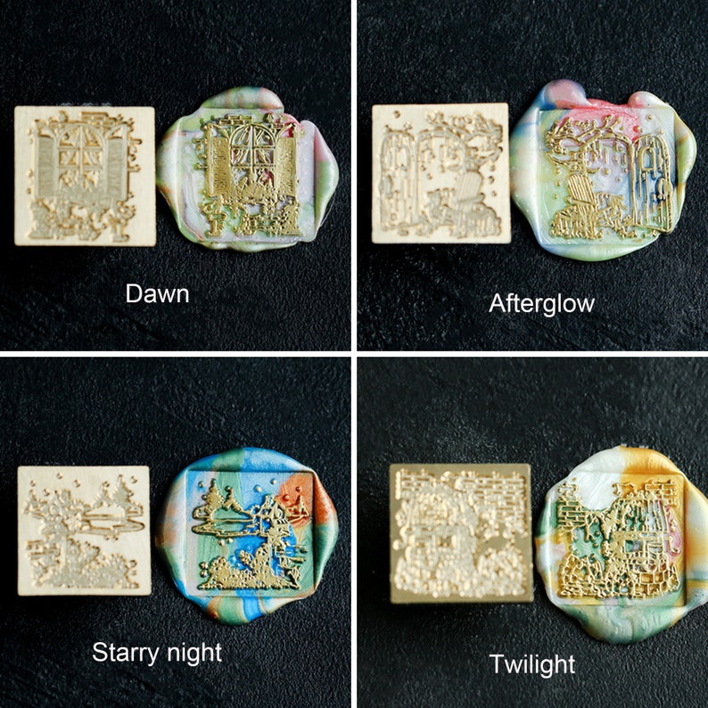 Landscape Wax Seal Head Literary Square Sealing Head Wax Seal Accessories Single 2.5 Cm Wax Seal Brass Head Invitation Wax Seal Stamp
