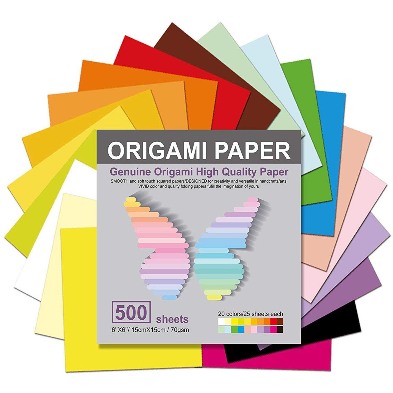 Origami Paper 500 Sheets 20 Vivid Colors Double Sided | Etsy