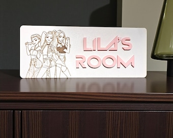 Kpop demon hunter personalised door sign