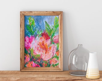 FINE ART PRINT - Giclée - Pink Peonies - Floral Abstract - Soft Pastel Painting - 5x7 - 8x10 - 11x14 - 16x20