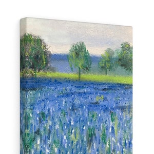 FINE ART CANVAS - Print - Texas Bluebonnets in Morning Light - Soft Pastel Painting  - 8x10 - 11x14