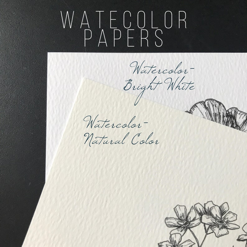 May include: Two sheets of watercolor paper, one labeled "Watercolor - Bright White" and the other labeled "Watercolor - Natural Color".