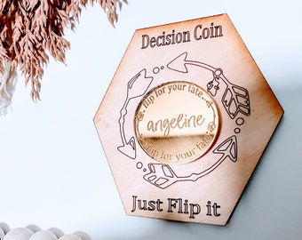 Decision Coin, Flip, Challenge, Good Luck, Coin, Novelty, Parent Decision ,Couples Gifts, Funny Gift, For Her, For Him