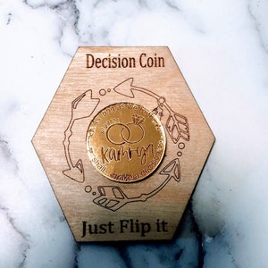 novelty wedding gift, wedding coin, funny wedding gift, couples decision coin, newlywed gift, couples gifts