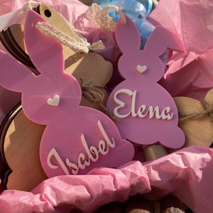 Personalized Easter Basket Tags, Custom Easter Basket Tags, Easter Tags, Bunny Tags, Acrylic Tags