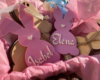 Personalized Easter Basket Tags, Custom Easter Basket Tags, Easter Tags, Bunny Tags, Acrylic Tags