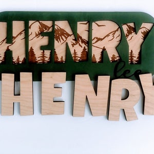 Wooden Name Puzzle/Gift for Kids/Gift for Baby/New Baby Gift/Gender Neutral/Personalized Gift/First Birthday Gift image 1