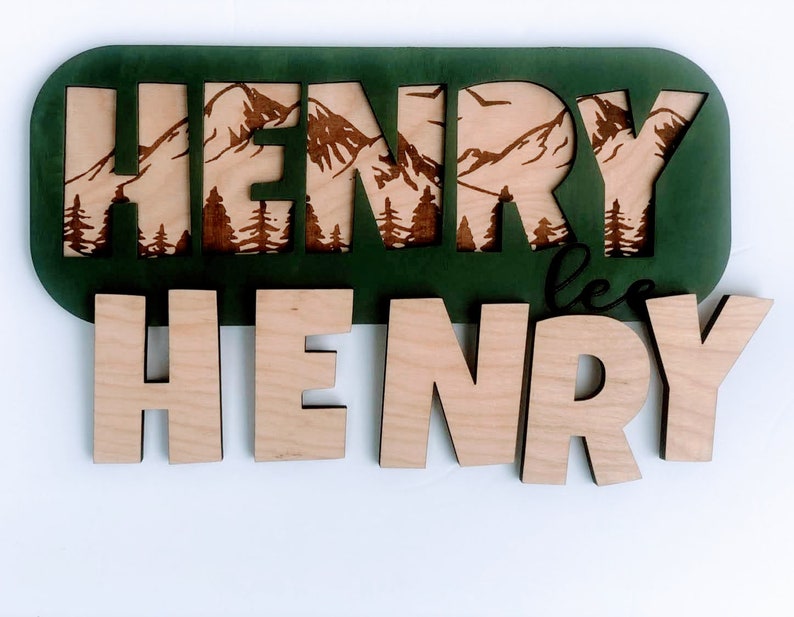 Wooden Name Puzzle/Gift for Kids/Gift for Baby/New Baby Gift/Gender Neutral/Personalized Gift/First Birthday Gift image 1