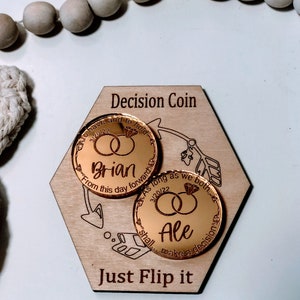 novelty wedding gift, wedding coin, funny wedding gift, couples decision coin, newlywed gift, couples gifts,Unique Gift