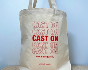 Canvas Tote Bag - Cast On Bag