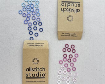 Small Stitch Markers for Knitting Needles - Set of 32 Seamless Rings