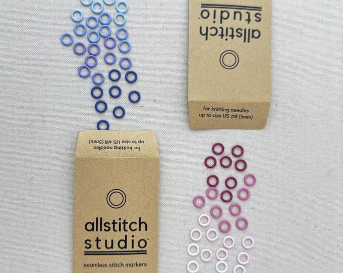 Small Stitch Markers for Knitting Needles - Set of 32 Seamless Rings