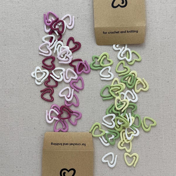 Heart Stitch Markers for Crochet & Knitting: Set of 32 Removable Markers