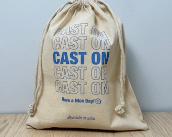 Yarn Bag - Cast On Drawstring Bag