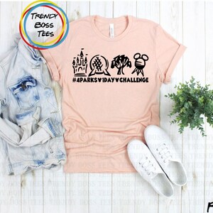 4 Parks 1 Day Challenge Unisex Tshirt | Disneyland Travel Group | Family Vacation Matching Trip Shirt | Disneyworld Vacay T-shirt