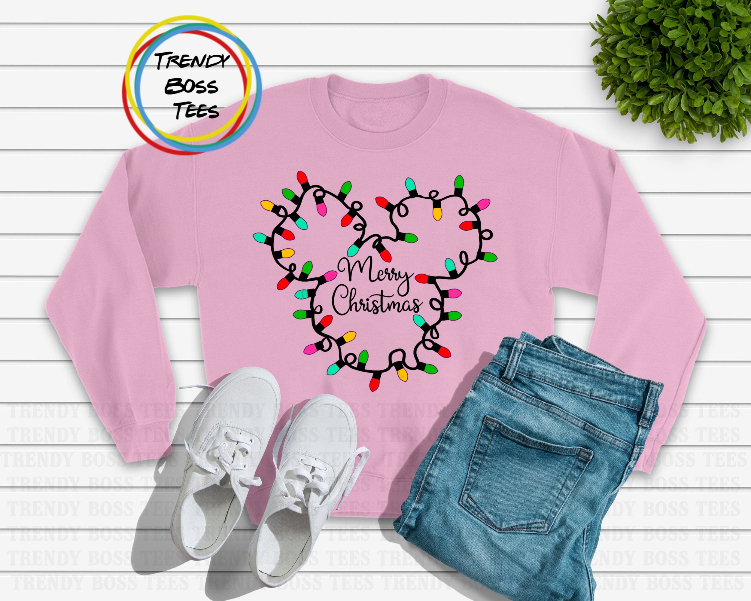 Mickey Christmas Lights Unisex Sweatshirt Merry Xmas Sweater Etsy