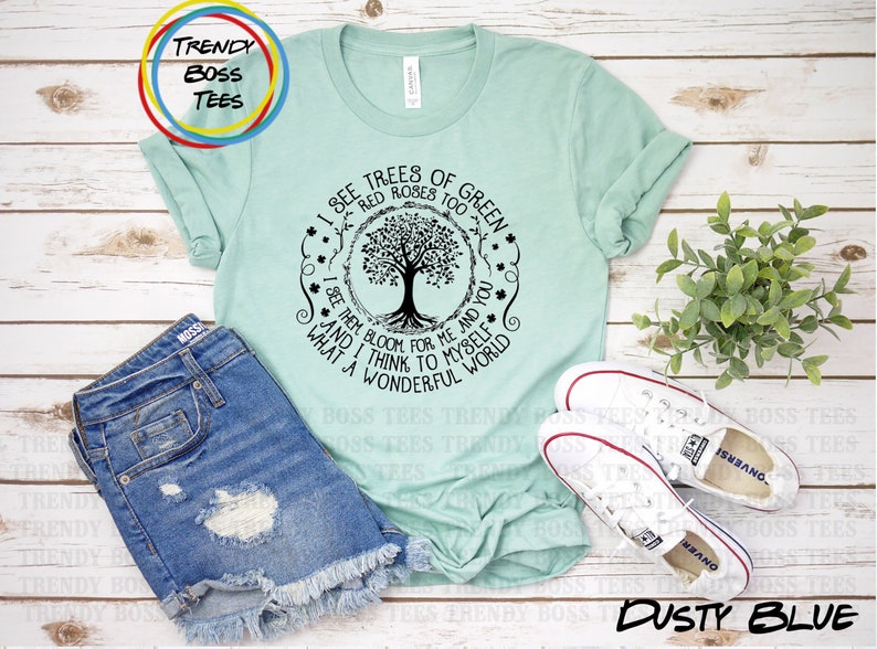 I See Trees of Green Red Roses Too Tshirt What a Wonderful - Etsy