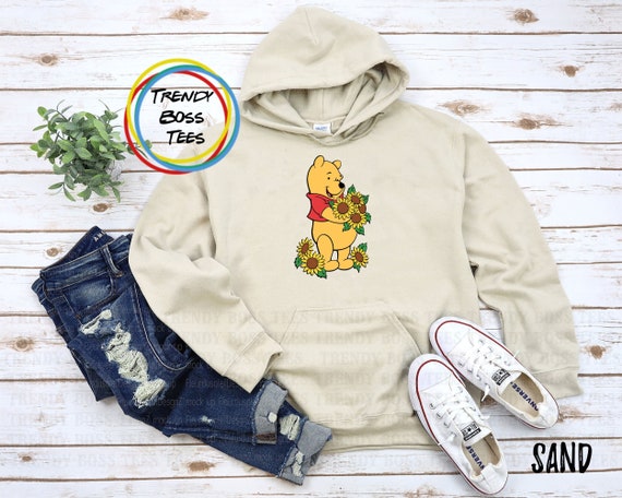 Pooh Bear Full Of Sunflowers Unisex Hoodie Sweatshirt T-Shirt