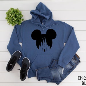 Mickey Disney Castle - Unisex Hoodie Sweatshirt, Disneyworld Family Group Vacation, Beauty and the Beast Belle, Walt Disney Sweaters image 2