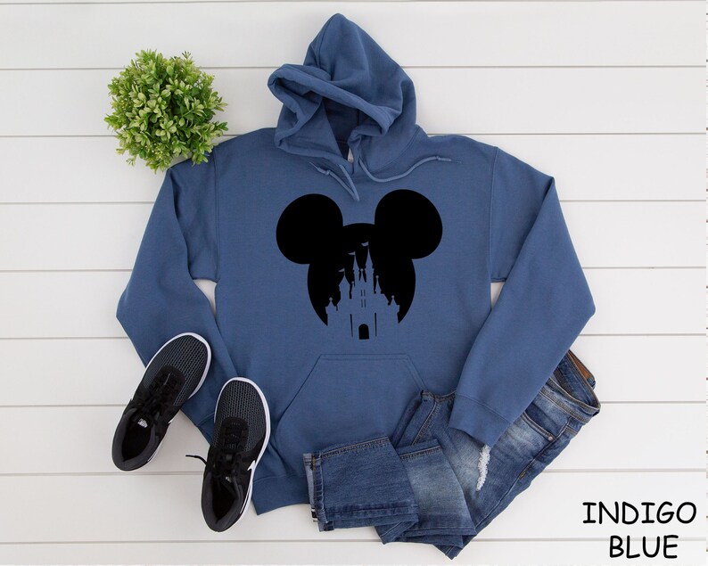 Mickey Disney Castle - Unisex Hoodie Sweatshirt, Disneyworld Family Group Vacation, Beauty and the Beast Belle, Walt Disney Sweaters image 2