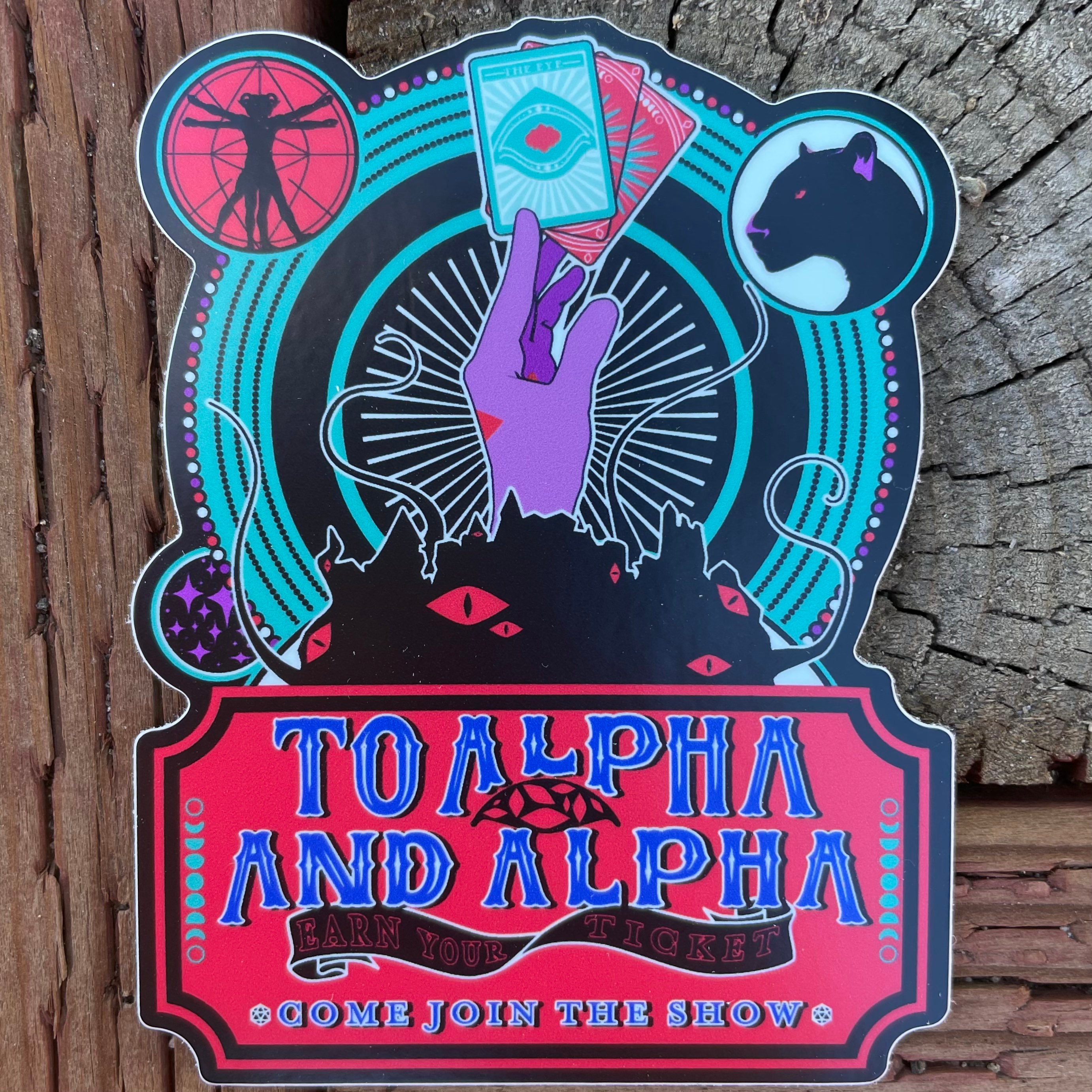 To Alpha and Alpha Die-Cut Sticker