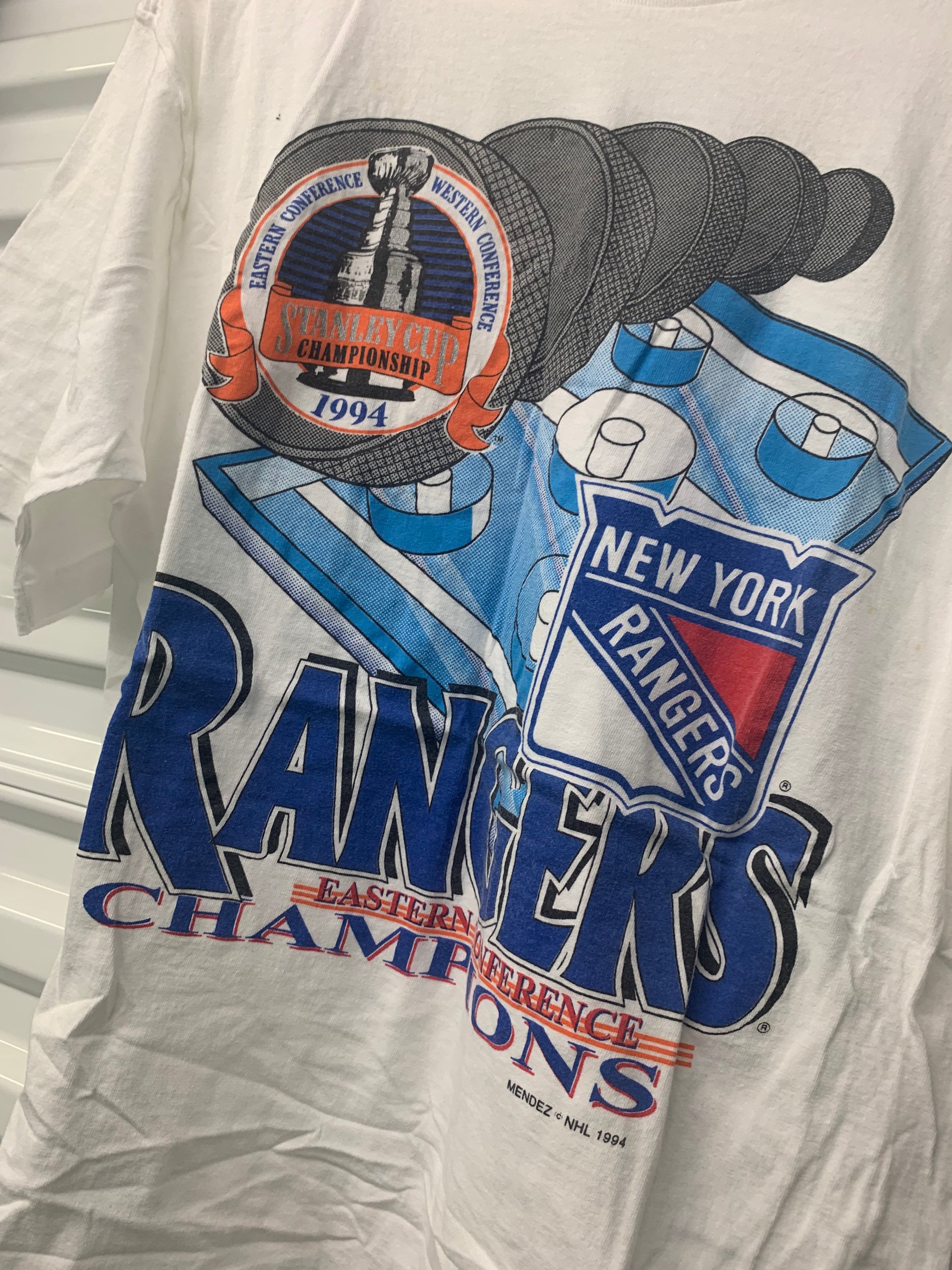 Vintage 90s New York Rangers Kiss the Cup 1994 NHL Stanley 