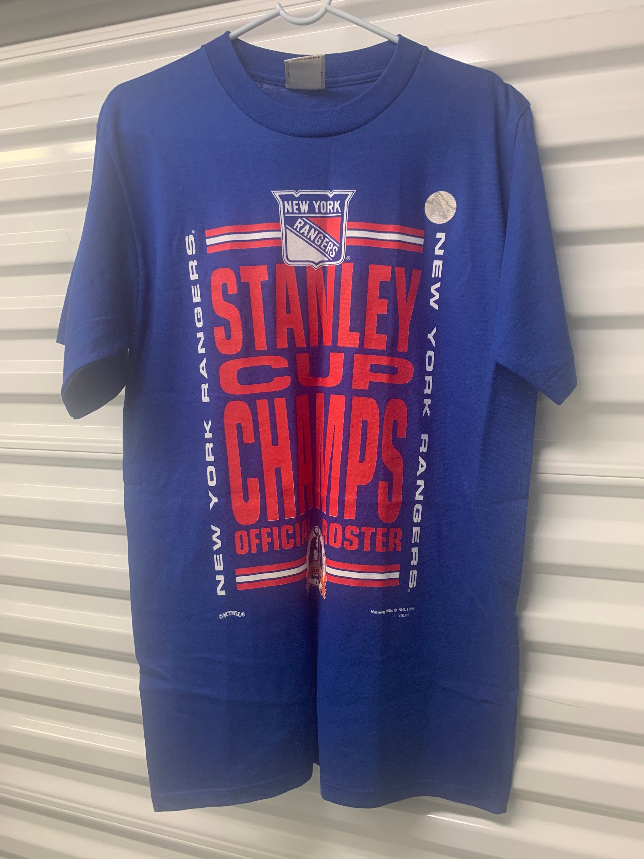 Vintage 90's New York Rangers Nutmeg 1994 Stanley Cup Men's Size T