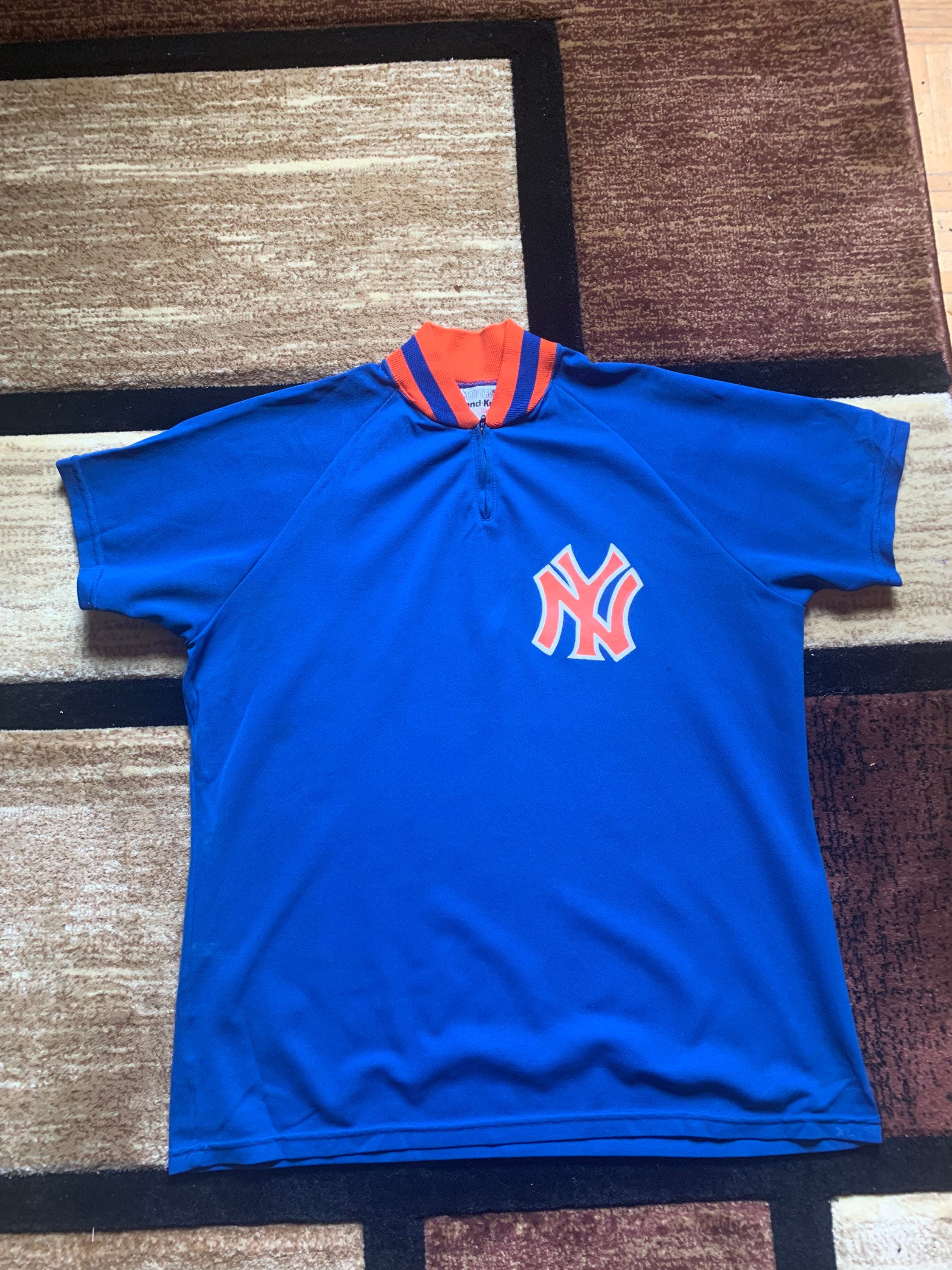 Men's New York Knicks Starter Royal/Orange Baseball Jersey