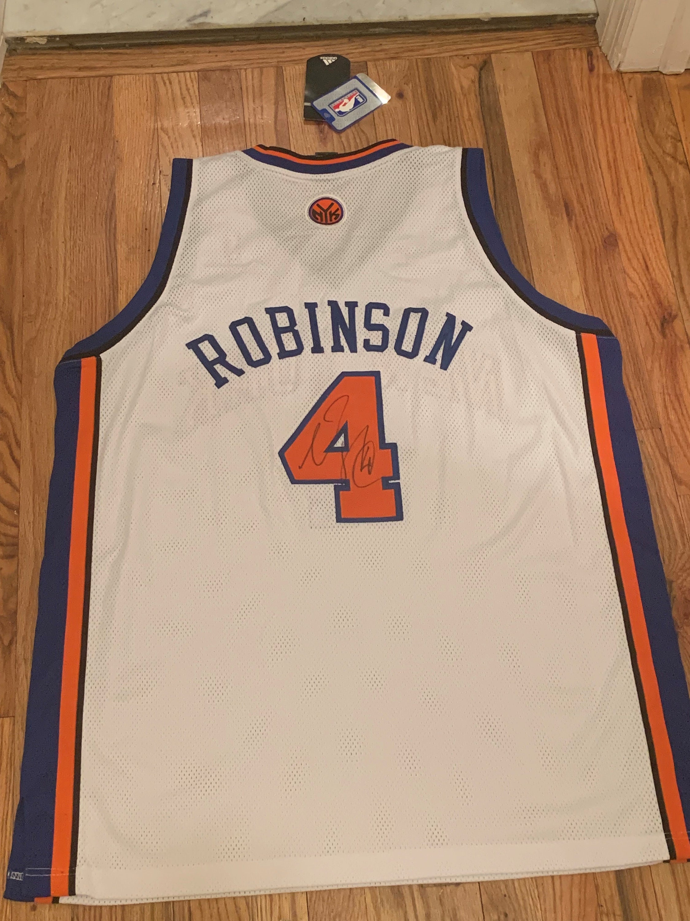 New York Knicks Stephon Marbury Signed Pro Style White Jersey BAS  Authenticated