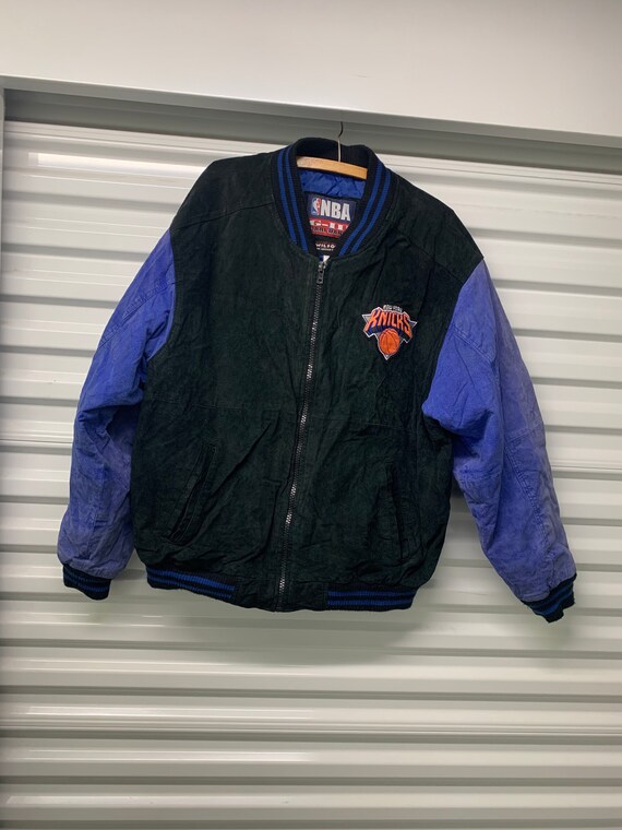 Vintage 90s New York Knicks Suede Varsity Jacket Mens Size 