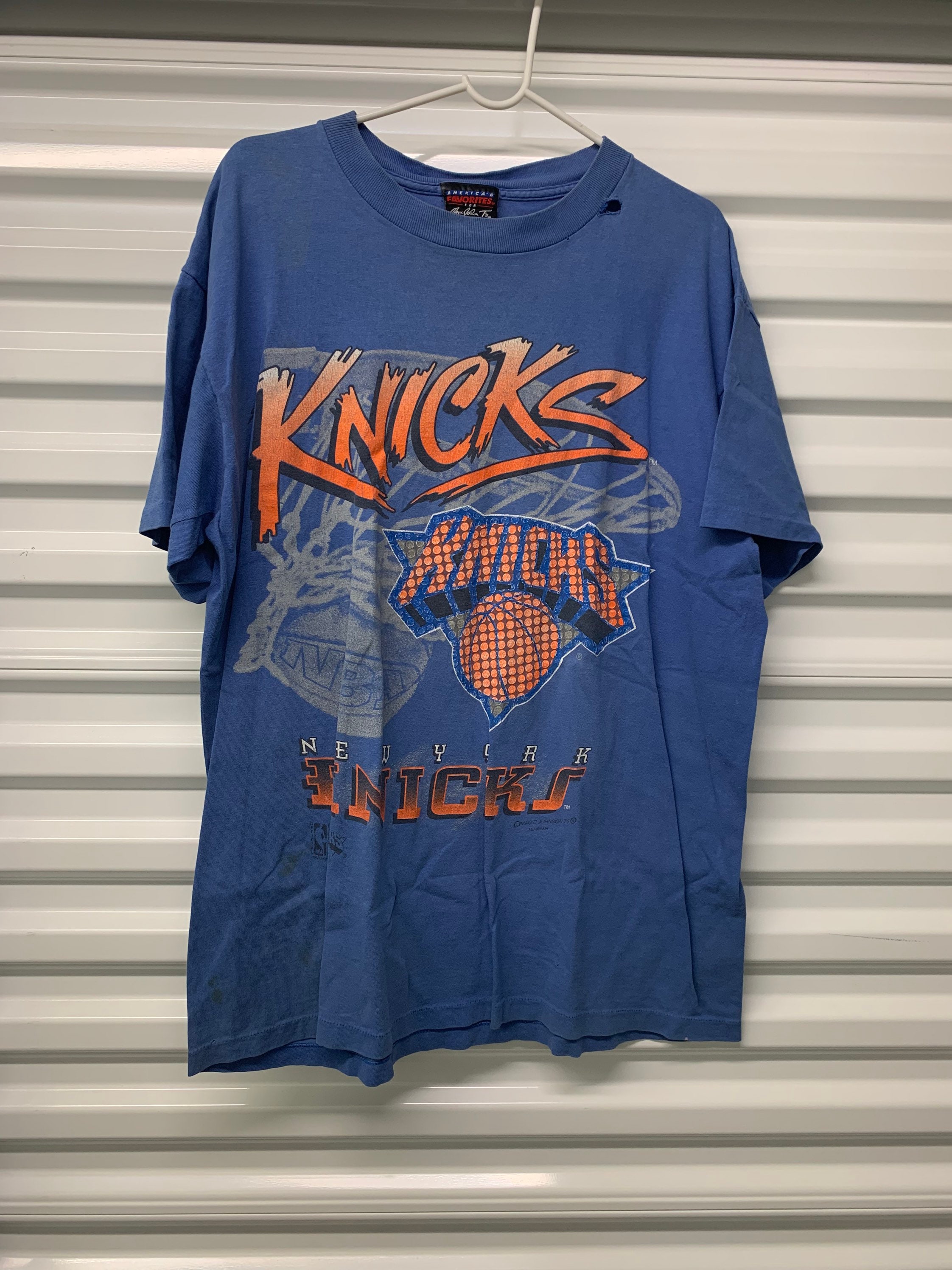 Vintage 90s New York Knicks Champion T-shirt Mens Size Large 