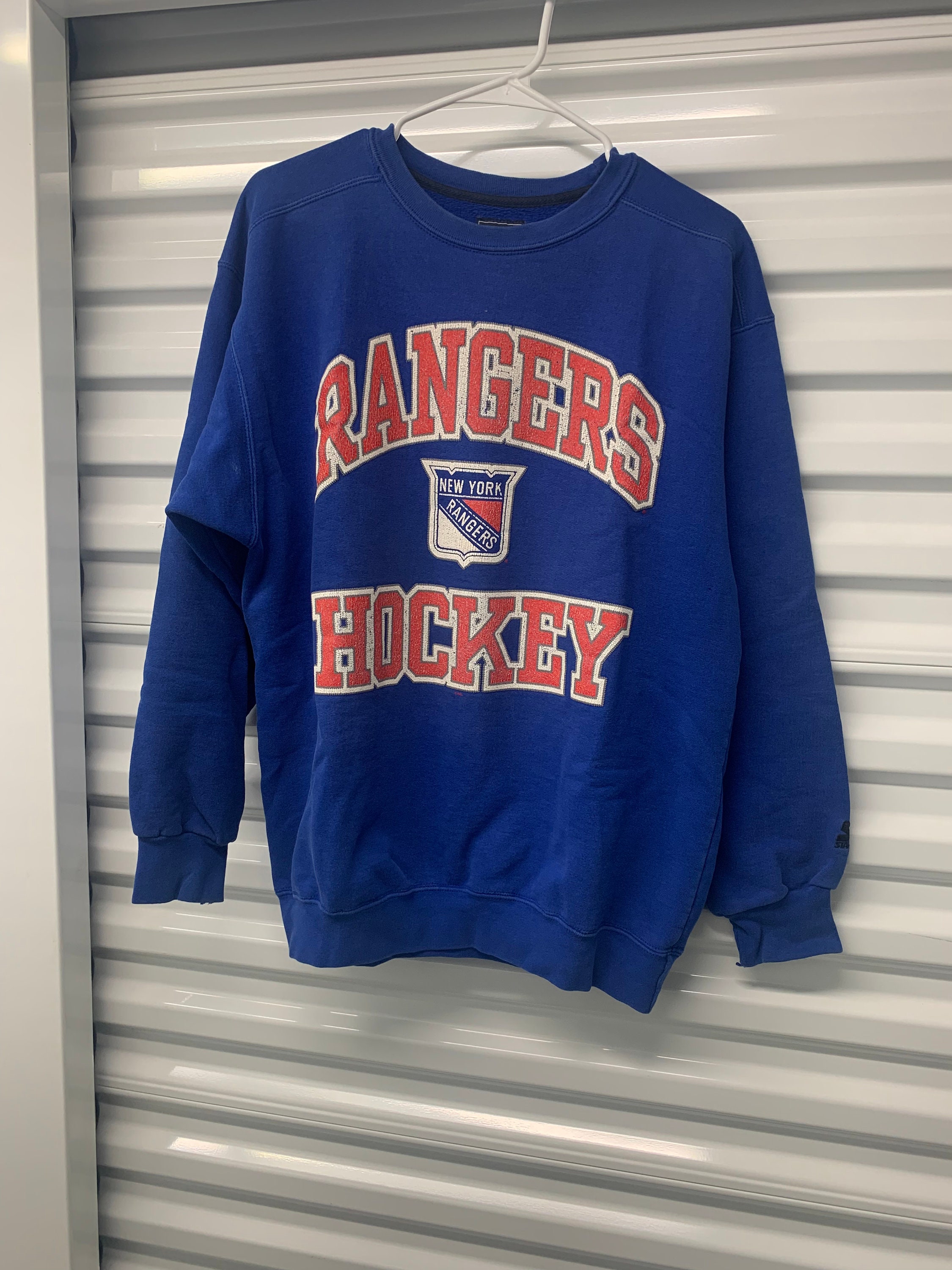 New York Rangers Sweatshirt Starter NHL Sweatshirt 90s Graphic Fleece, Shop Exile