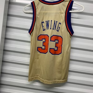 Vintage 90’s New York Knicks Patrick Ewing Champion Gold Jersey Size Kids Small 6-8