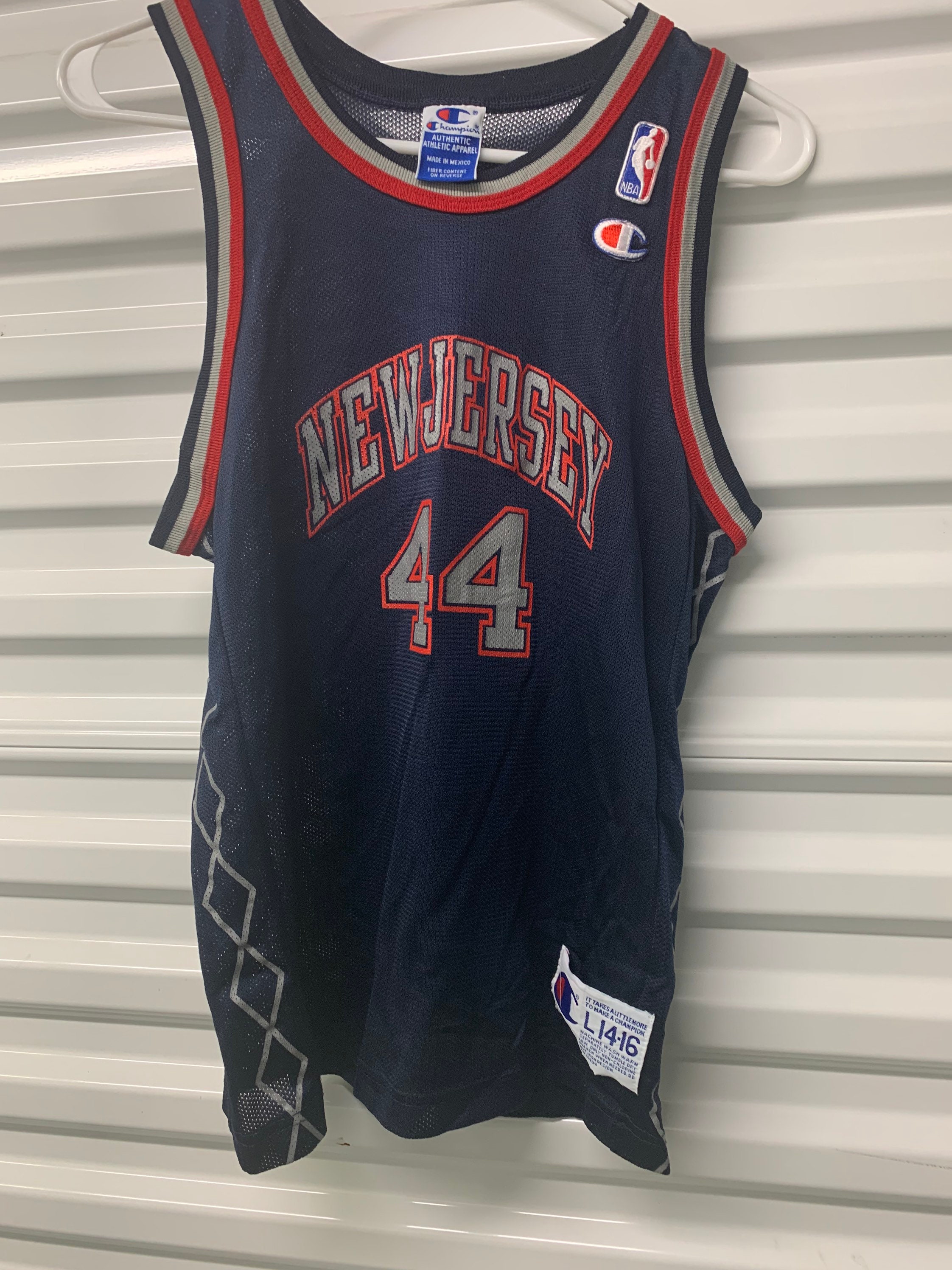 90's Keith Van Horn New Jersey Nets Champion NBA Jersey Size 48 – Rare VNTG