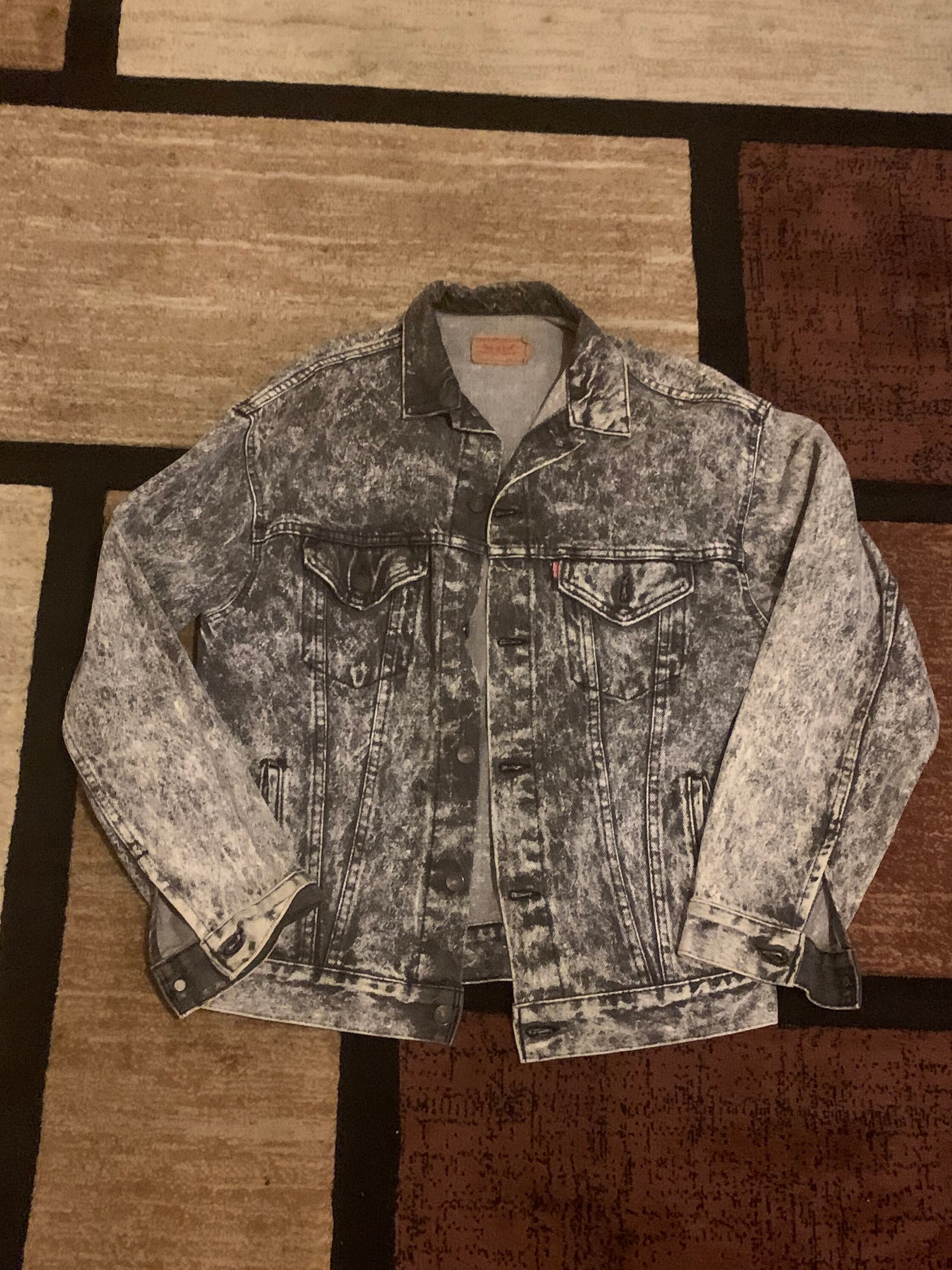 Vintage 90's Levi Stone Wash Jean Jacket Mens Large Etsy España