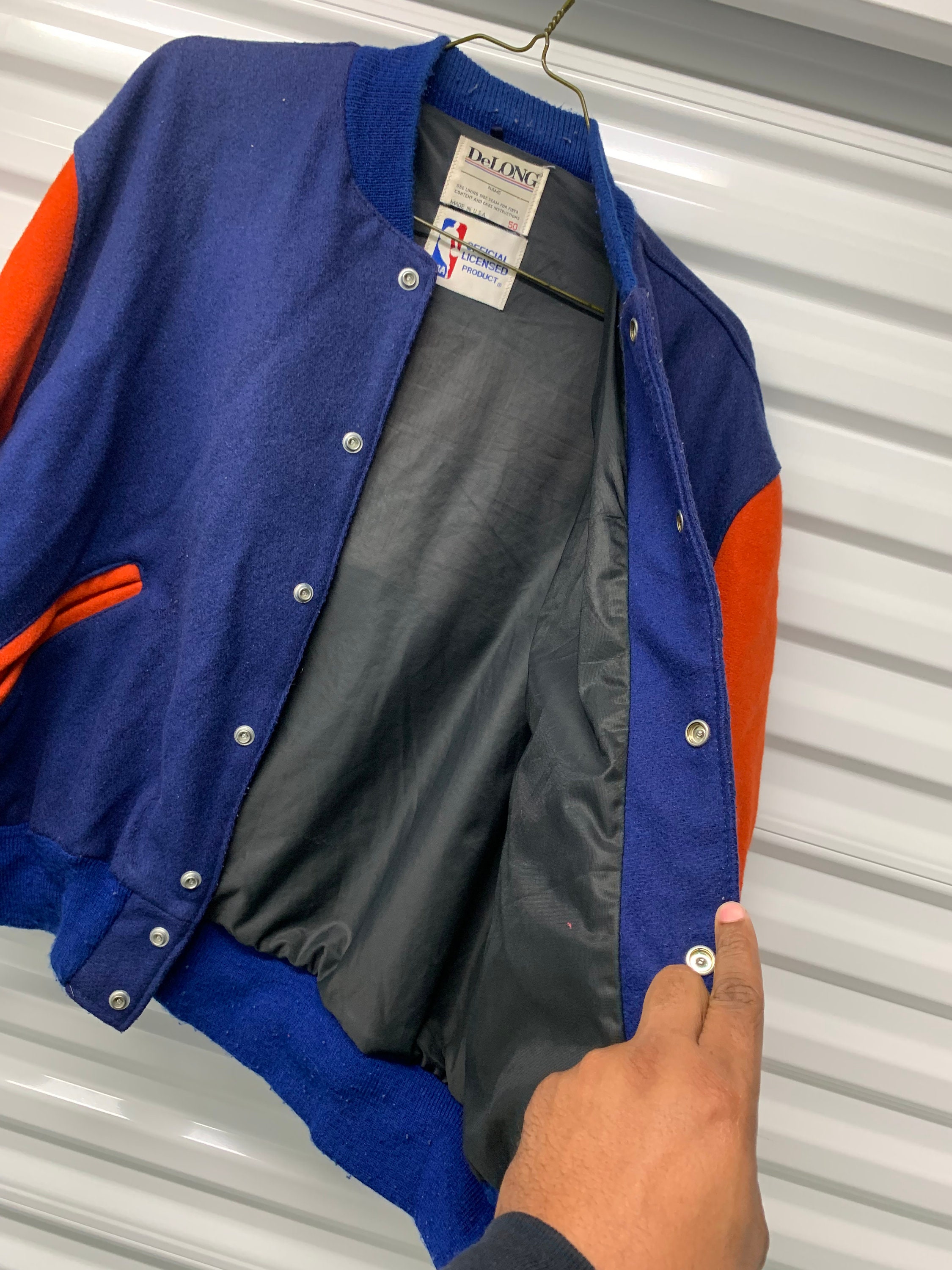 Veste Vintage Delong Cougars NBA - Années 90, Homme Taille L, Bleu Marine