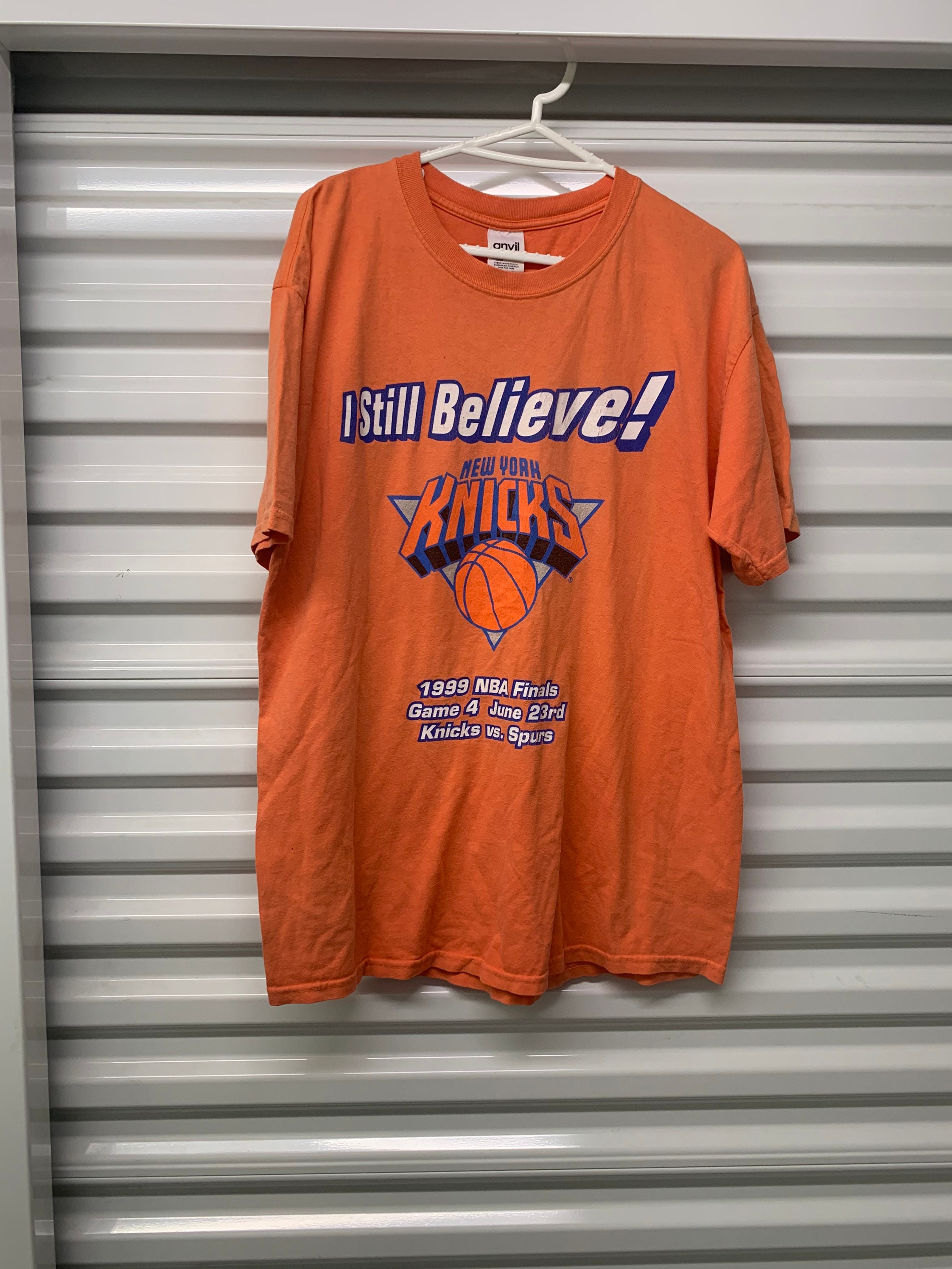 Vintage 90's 1999 NBA Finals New York Knicks San Antonio Spurs T-Shirt Heren Maat Groot Kleding Herenkleding Overhemden & T-shirts T-shirts T-shirts met print 