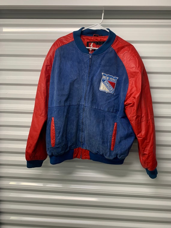 Vintage 90’s New York Rangers Pro Player Suede Jacket… - Gem