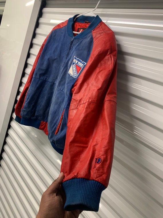 Vintage 90’s New York Rangers Pro Player Suede Jacket… - Gem
