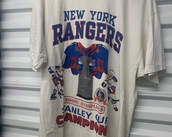 VINTAGE NY RANGERS 1994 STANLEY CUP CHAMPIONS MISSION ACCOMPLISHED  T-SHIRT NEW