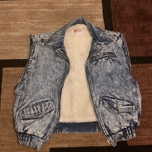 Vintage 90-tals Levi Stone Washed Jeansväst Herr Stor