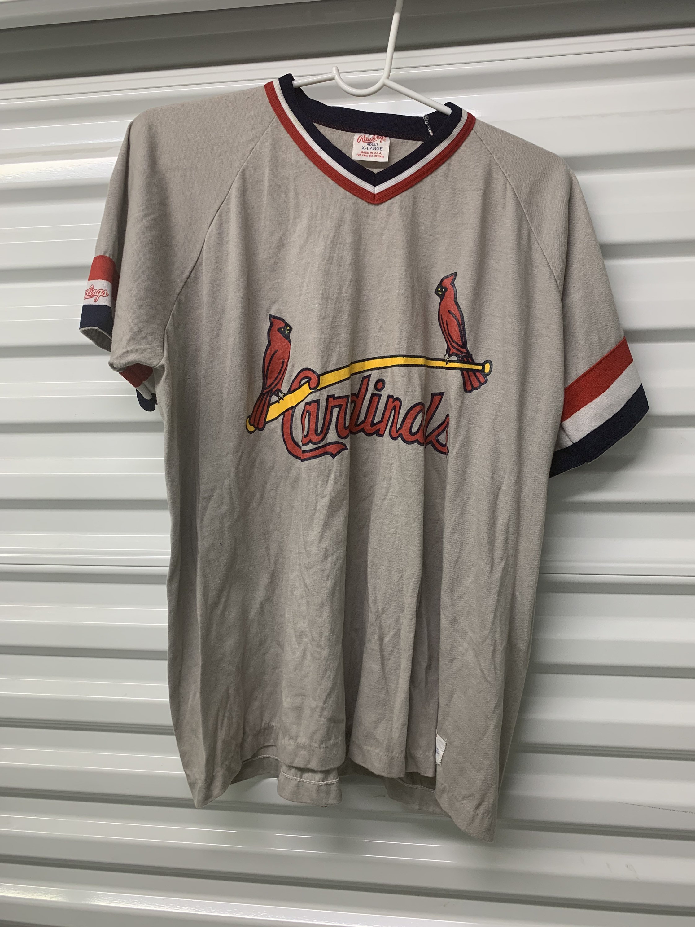 T-shirt Vintage Rawlings St. Louis Cardinals, Taille L, Manches Raglan, Années 70, Made In USA