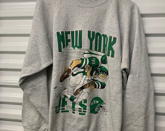 Vintage 90s New York Jets Fruit of the Loom Cartoon Sweatshirt Mens Size XL Etsy