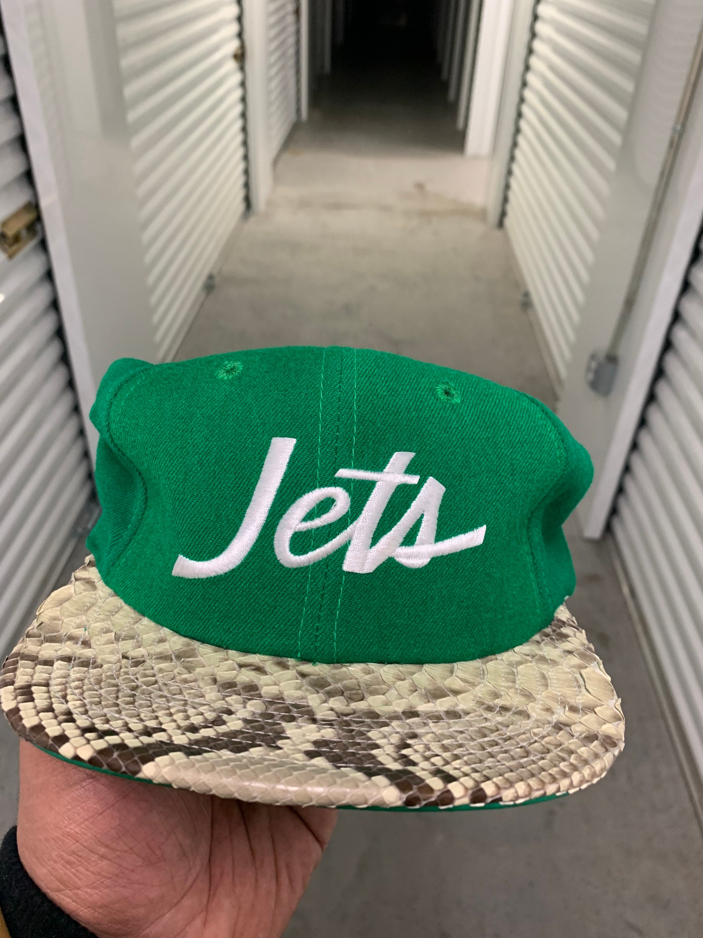 Vintage 90's New York Jets Men Sports Specialties Snakeskin Snapback Hat