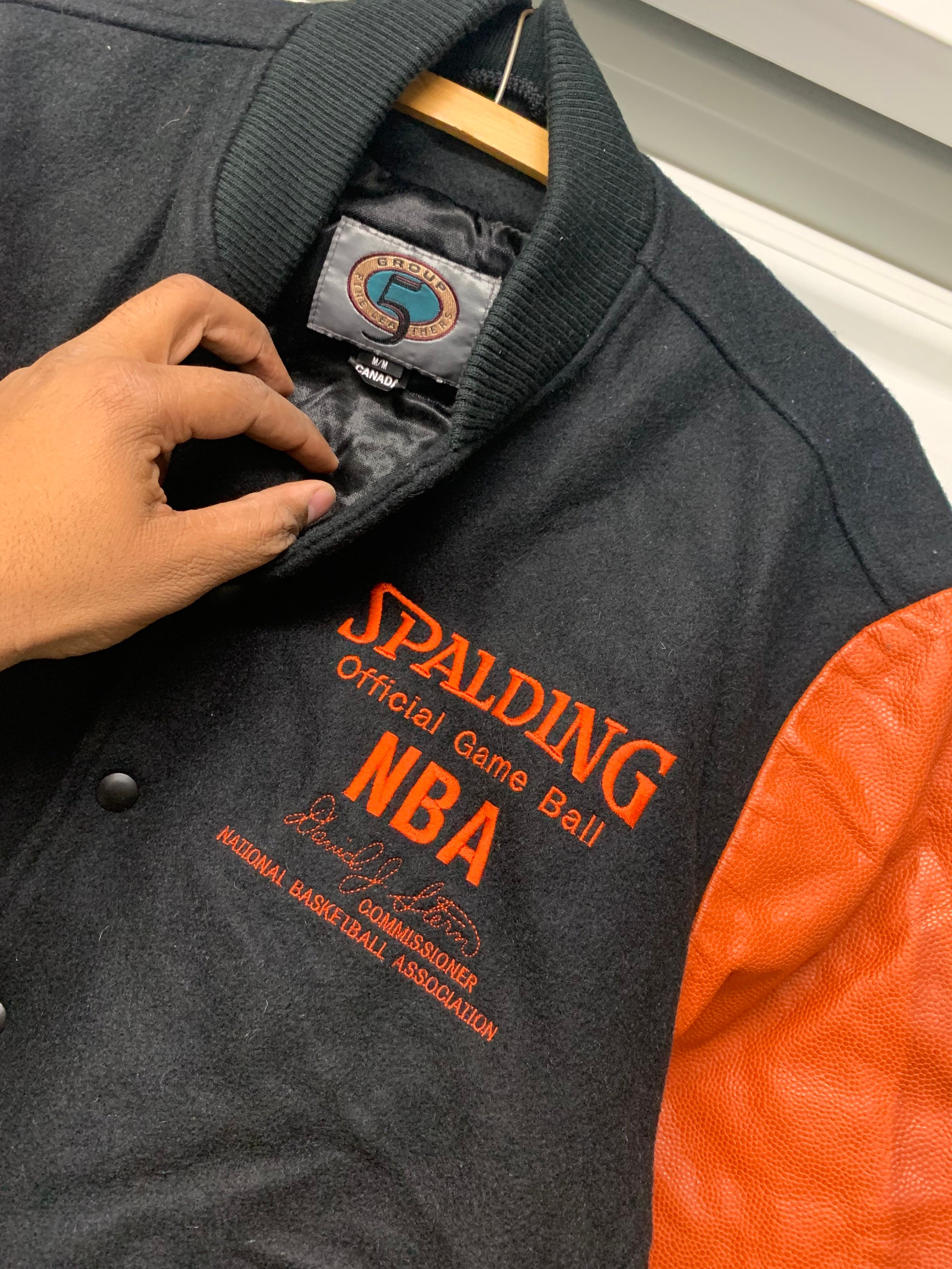 Vintage 90s Spalding Basketball Varsity Leather Sleeved -  Finland
