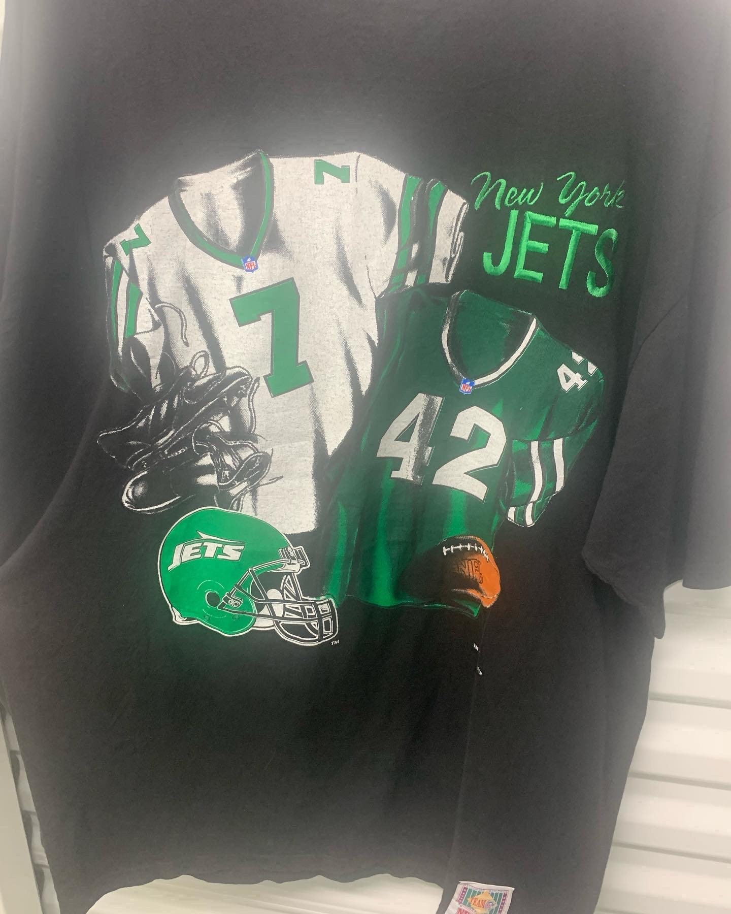 ヴィンテージ 90 年代 ニューヨーク ジェッツ ナツメグ T シャツ