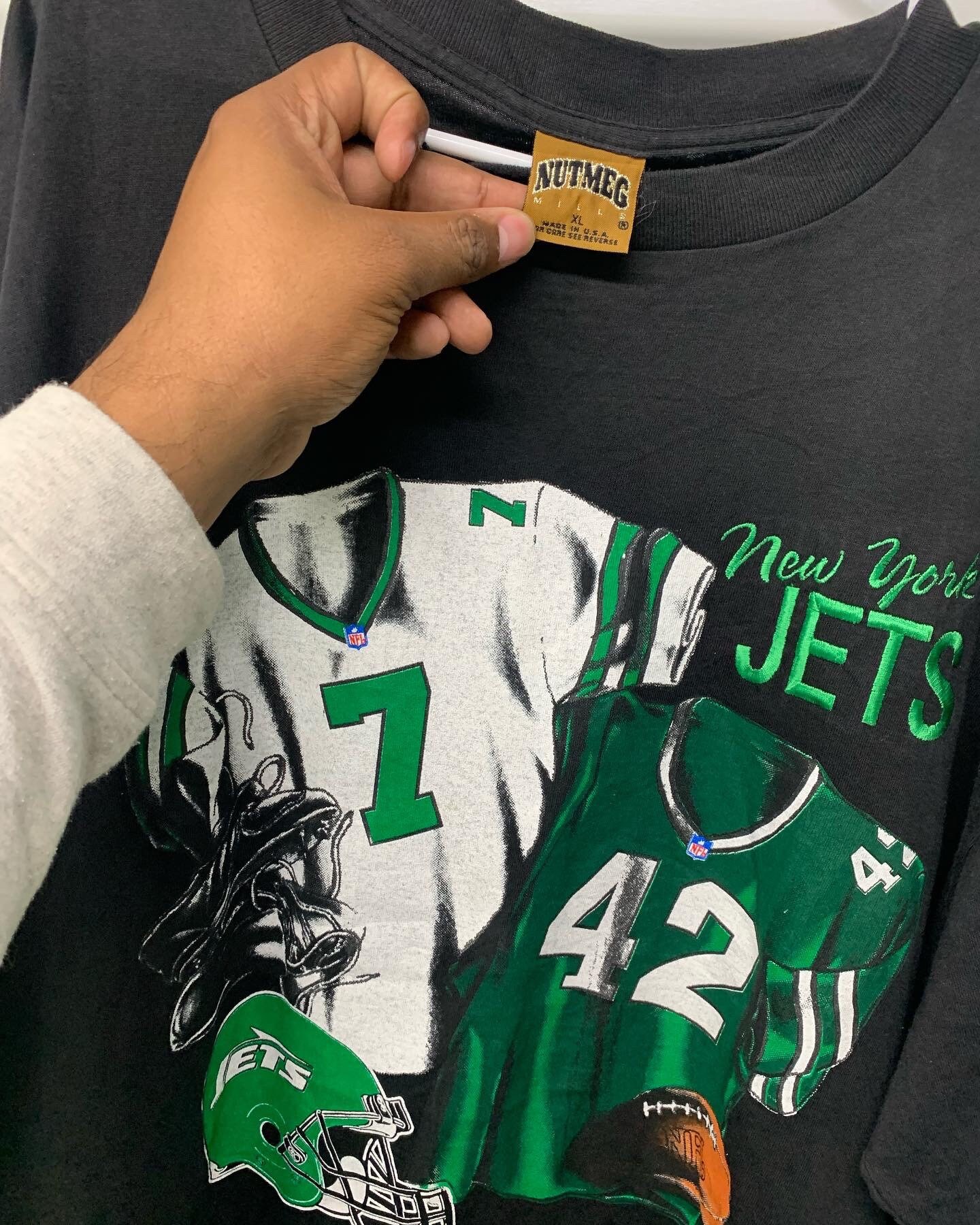 90'ビンテージNYジェッツTシャツ 90's USA製 NFL New York Jets ニューヨークジェッツ 半袖T
