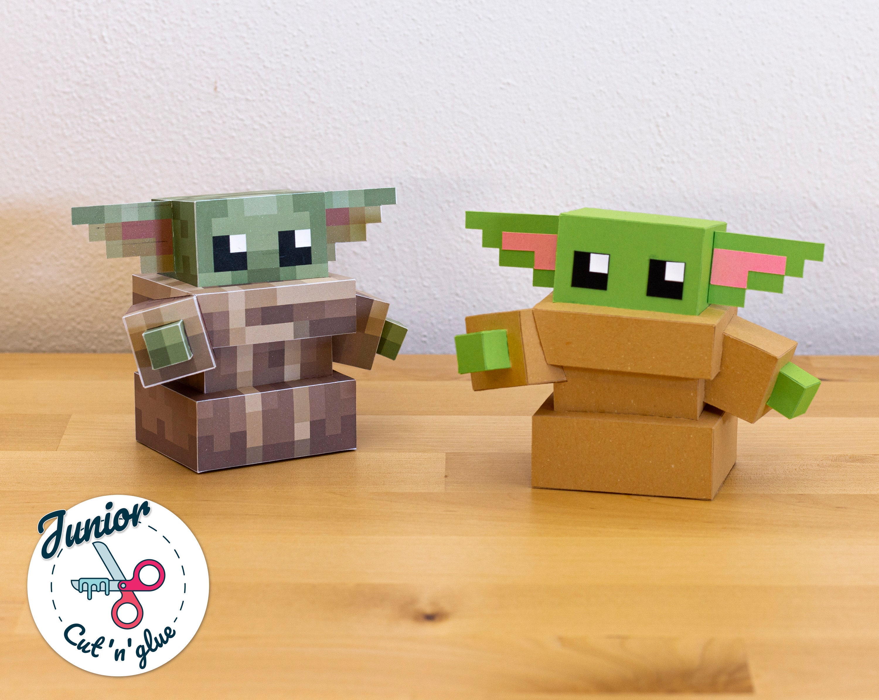 Baby Yoda Minecraft style origami papercraft -  Portugal